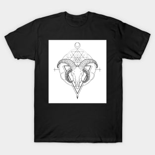 Jacobs Goat Skull Tattoo Design T-Shirt